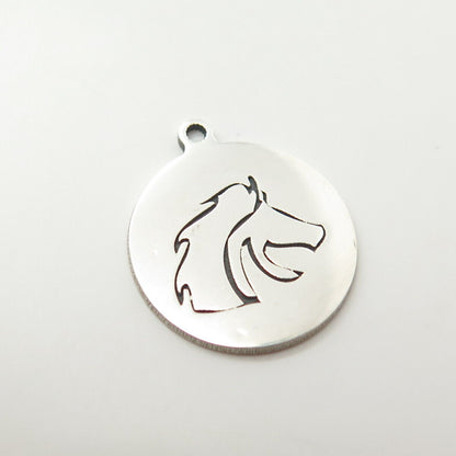 925 Sterling Silver USA Two In Town Horse Charm Pendant