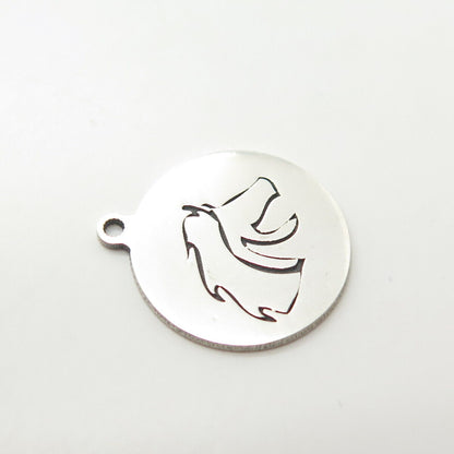 925 Sterling Silver USA Two In Town Horse Charm Pendant