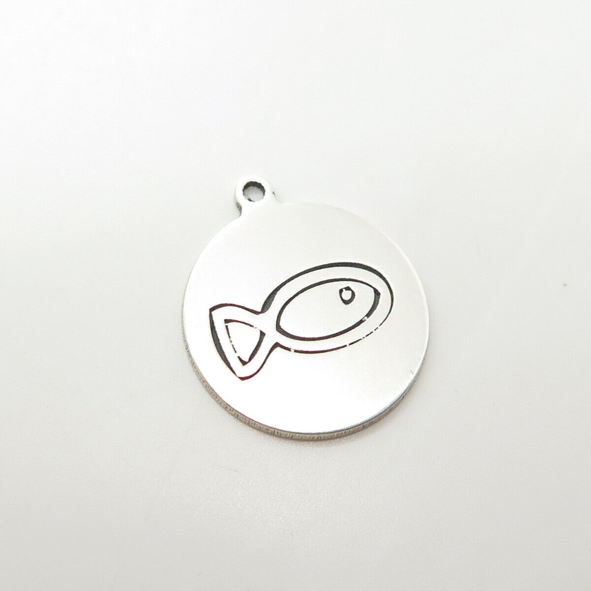 925 Sterling Silver USA Two In Town Fish Charm Pendant