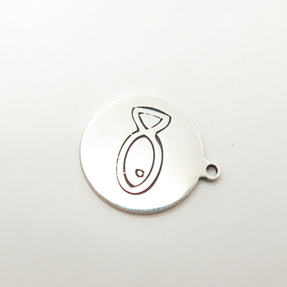 925 Sterling Silver USA Two In Town Fish Charm Pendant