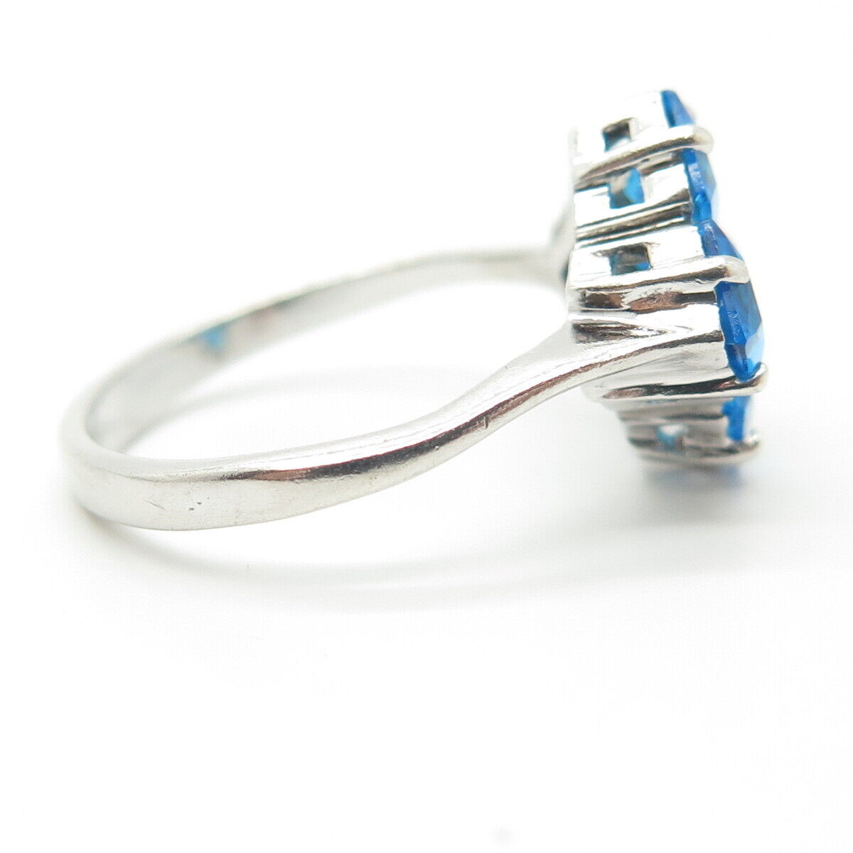 925 Sterling Silver Blue C Z Ring Size 9.5