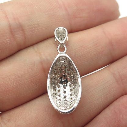 925 Sterling Silver White C Z Dangling Pendant