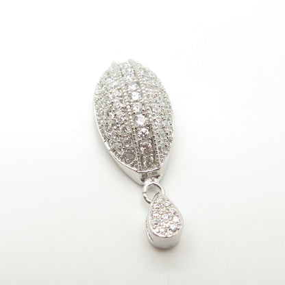 925 Sterling Silver White C Z Dangling Pendant