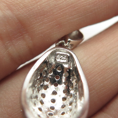 925 Sterling Silver White C Z Dangling Pendant