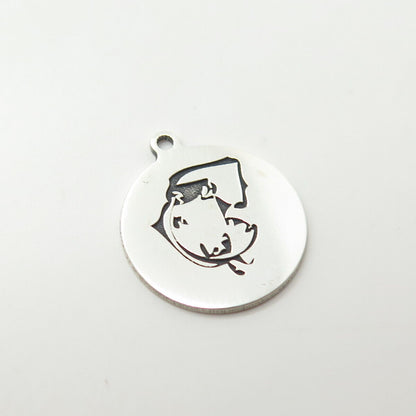 925 Sterling Silver USA Two In Town Little Bird Charm Pendant