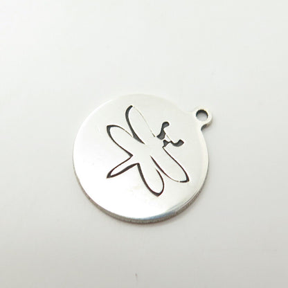 925 Sterling Silver USA Two In Town Dragonfly Charm Pendant