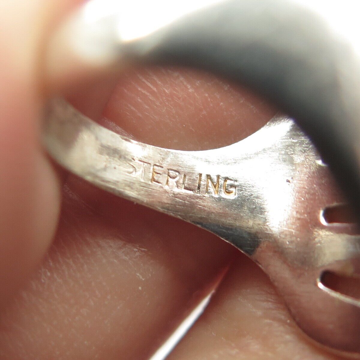 925 Sterling Silver Vintage 5-Row Ribbed Statement Ring Size 6