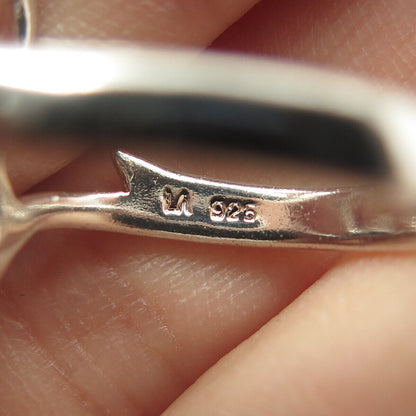 925 Sterling Silver Vintage Open Heart Modernist Ring Size 6.25