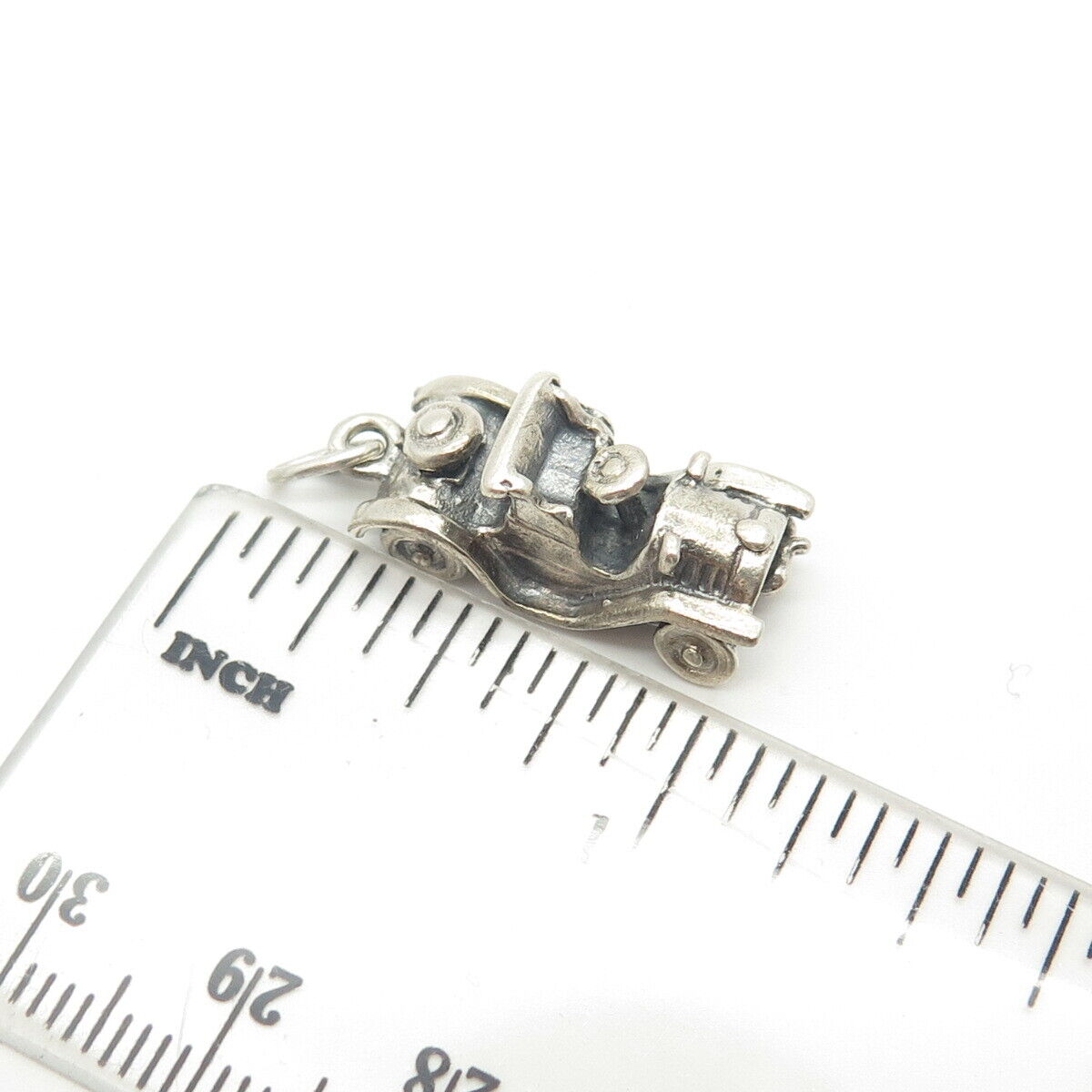 925 Sterling Silver Vintage JewelArt Retro Car 3D Charm Pendant