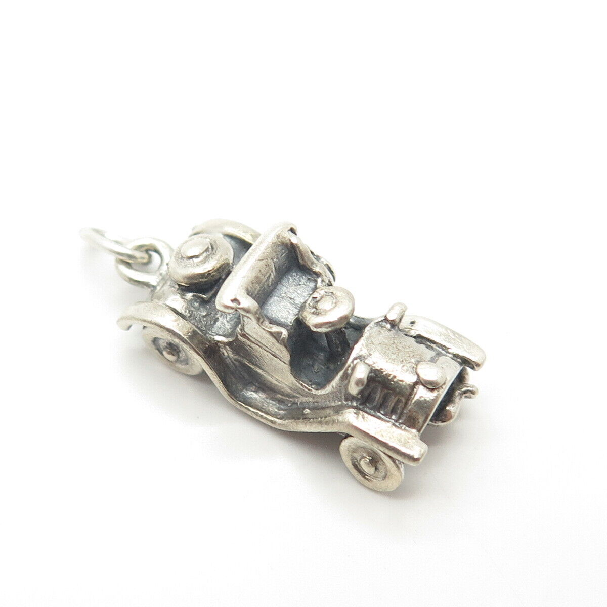 925 Sterling Silver Vintage JewelArt Retro Car 3D Charm Pendant