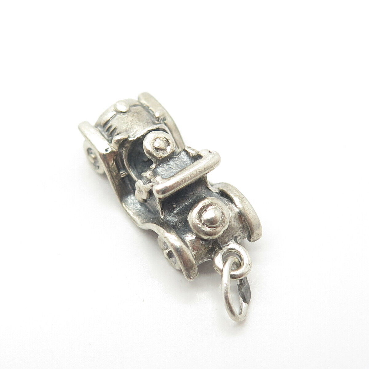 925 Sterling Silver Vintage JewelArt Retro Car 3D Charm Pendant