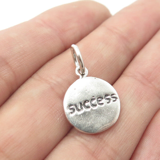 925 Sterling Silver Vintage "Success" Lucky Chinese Character Charm Pendant