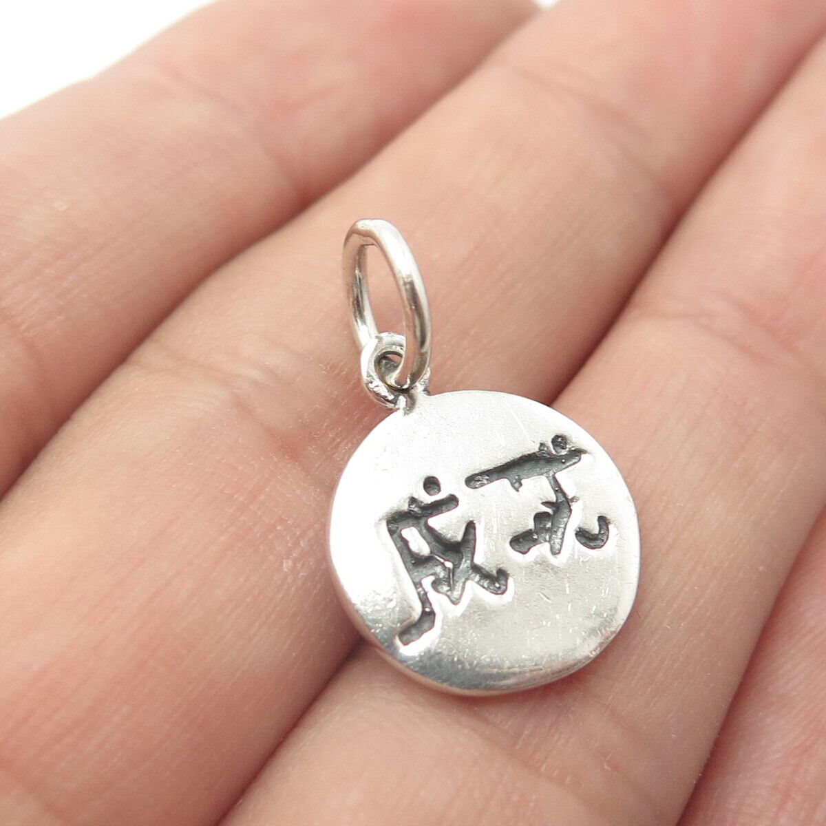 925 Sterling Silver Vintage "Success" Lucky Chinese Character Charm Pendant