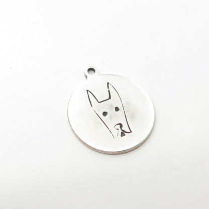 925 Sterling Silver USA Two In Town Dog Charm Pendant