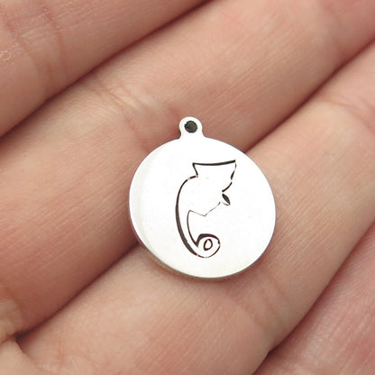 925 Sterling Silver USA Two In Town Chameleon Charm Pendant