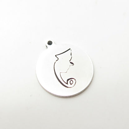 925 Sterling Silver USA Two In Town Chameleon Charm Pendant