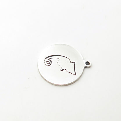 925 Sterling Silver USA Two In Town Chameleon Charm Pendant