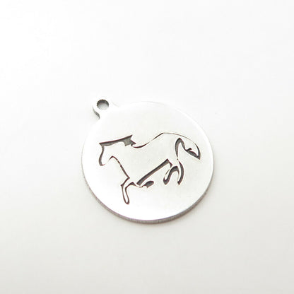 925 Sterling Silver USA Two In Town Frisky Horse Charm Pendant