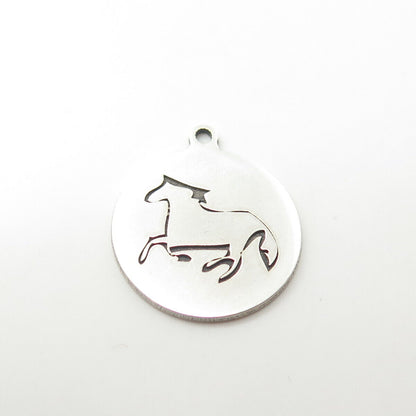 925 Sterling Silver USA Two In Town Frisky Horse Charm Pendant