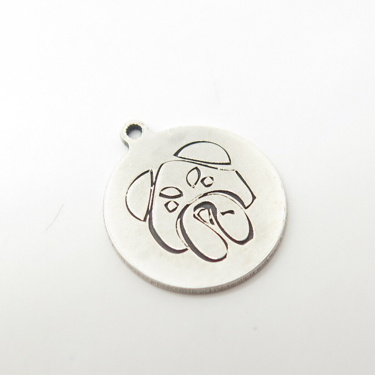 925 Sterling Silver USA Two In Town Bulldog Dog Charm Pendant