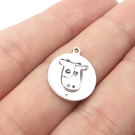 925 Sterling Silver USA Two In Town Cow Charm Pendant