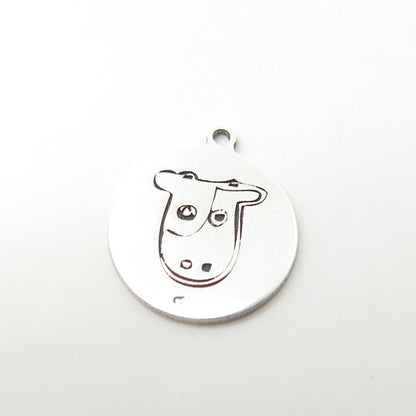 925 Sterling Silver USA Two In Town Cow Charm Pendant