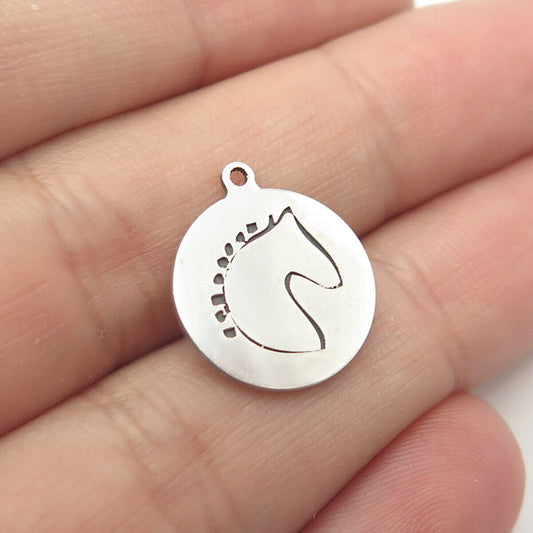 925 Sterling Silver USA Two In Town Horse Charm Pendant