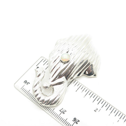 925 Sterling Silver Vintage Mexico Real Opal Elephant Pin Brooch / Pendant