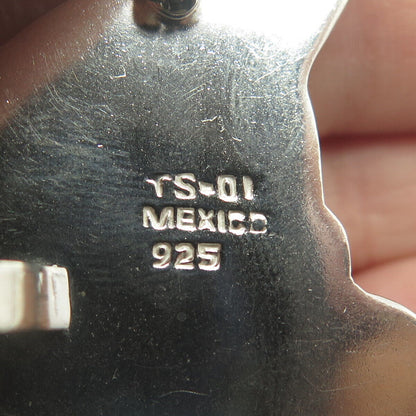 925 Sterling Silver Vintage Mexico Real Opal Elephant Pin Brooch / Pendant