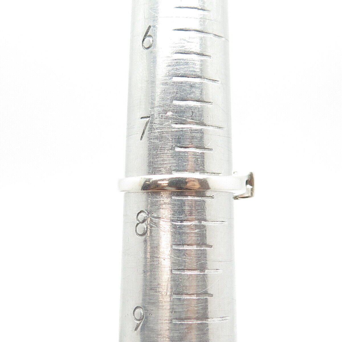 925 Sterling Silver Princess-Cut Shaped C Z Ring Size 7.75