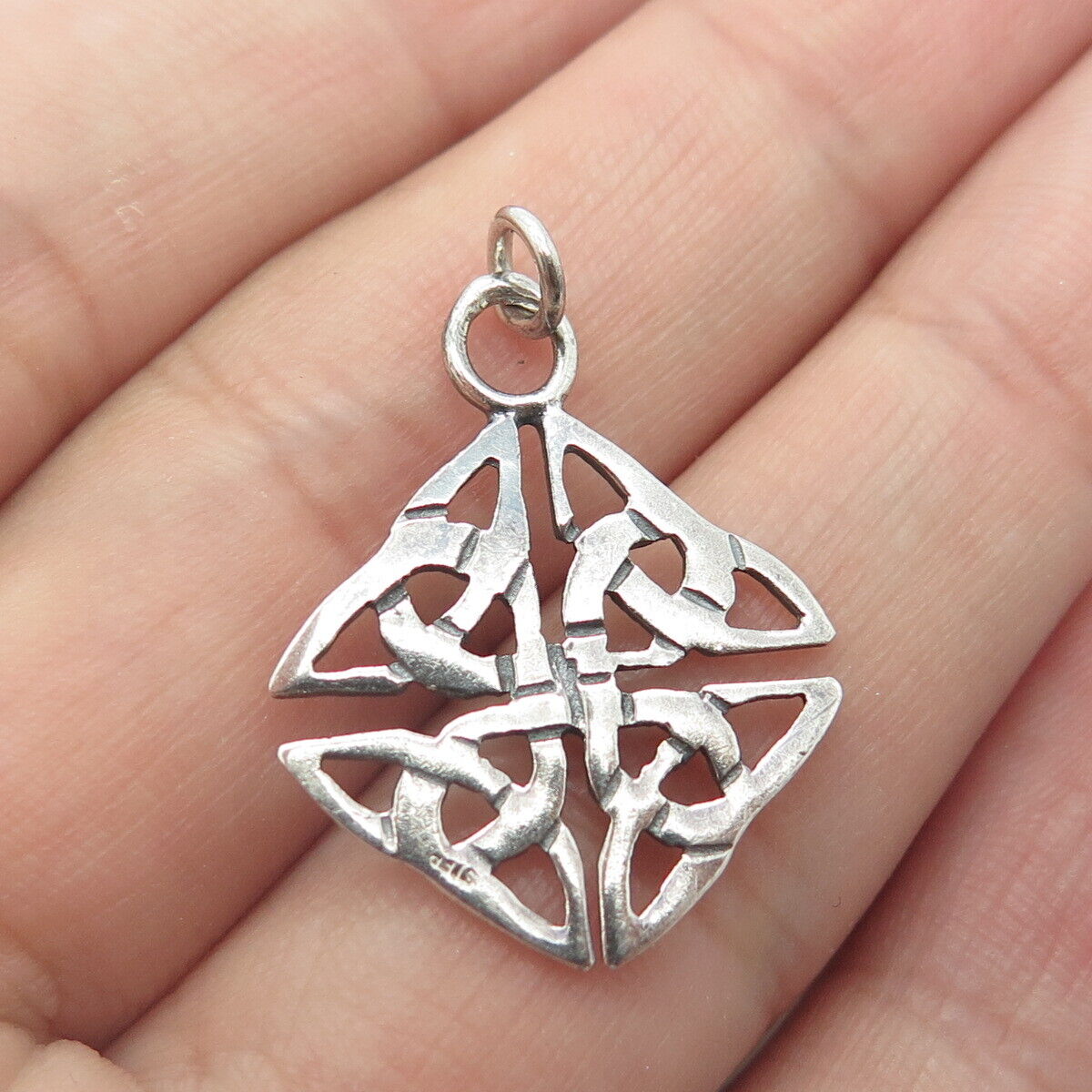 925 Sterling Silver Vintage Celtic Trinity Knot Charm Pendant