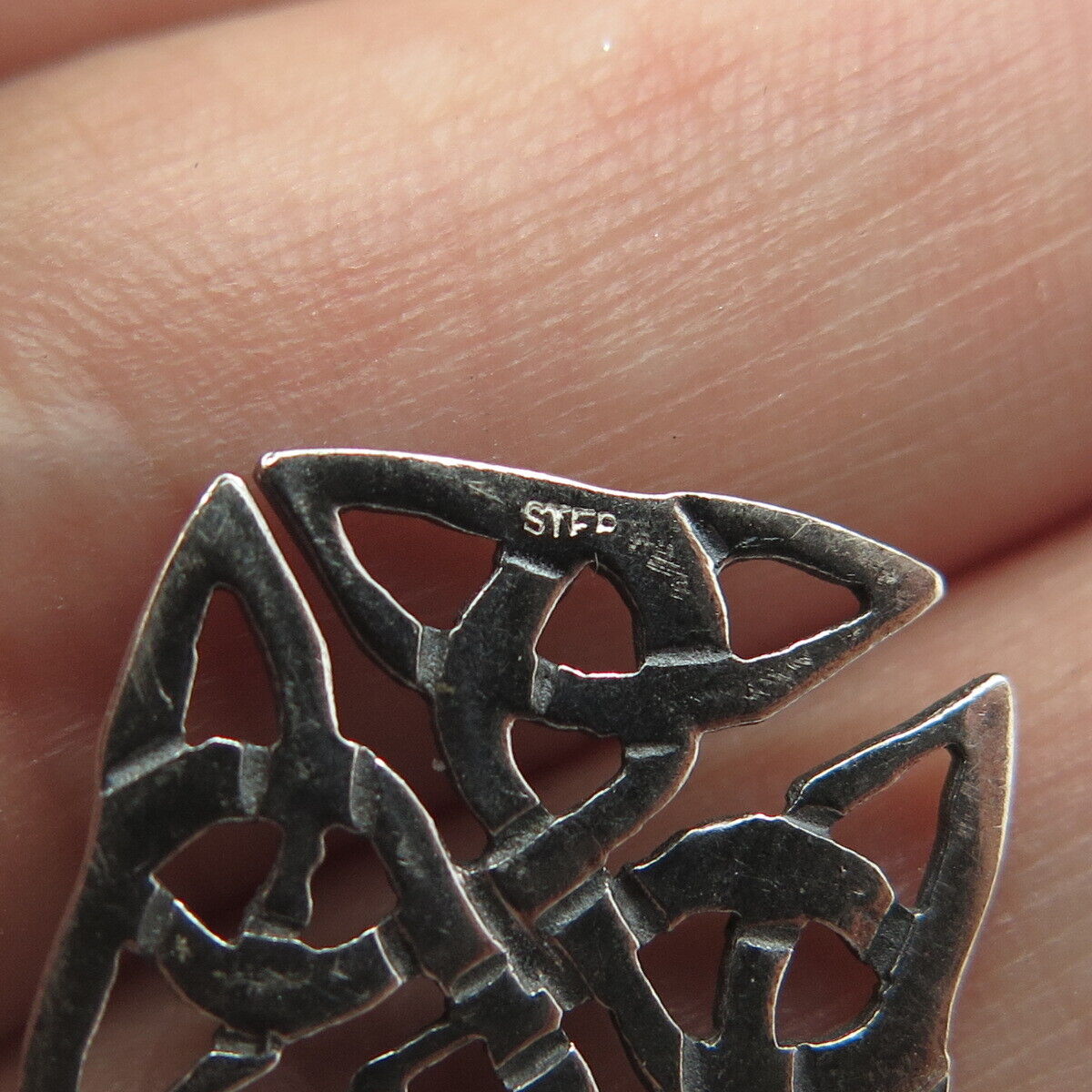 925 Sterling Silver Vintage Celtic Trinity Knot Charm Pendant