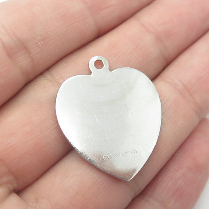 925 Sterling Silver Vintage Lamode "Happy Birthday" Heart Pendant