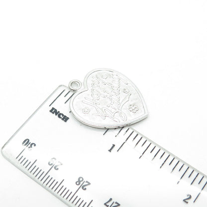 925 Sterling Silver Vintage Lamode "Happy Birthday" Heart Pendant