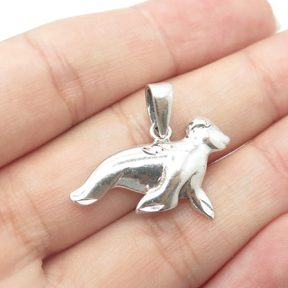 925 Sterling Silver Vintage Sea Seal Charm Pendant