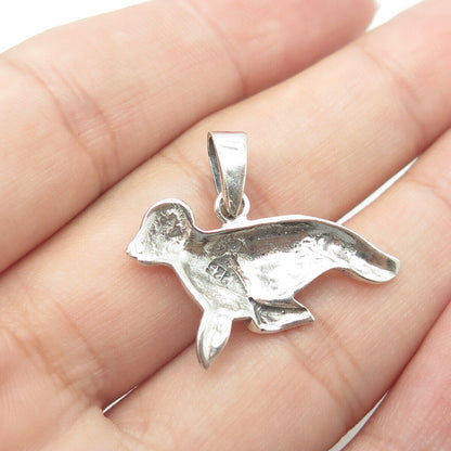 925 Sterling Silver Vintage Sea Seal Charm Pendant