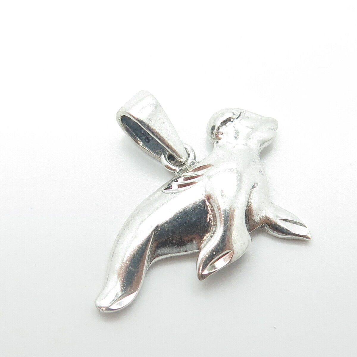 925 Sterling Silver Vintage Sea Seal Charm Pendant