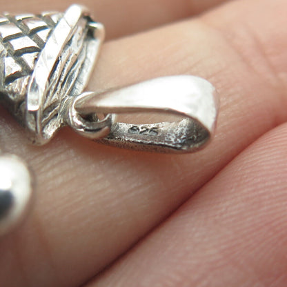 925 Sterling Silver Vintage Basketball Player Pendant