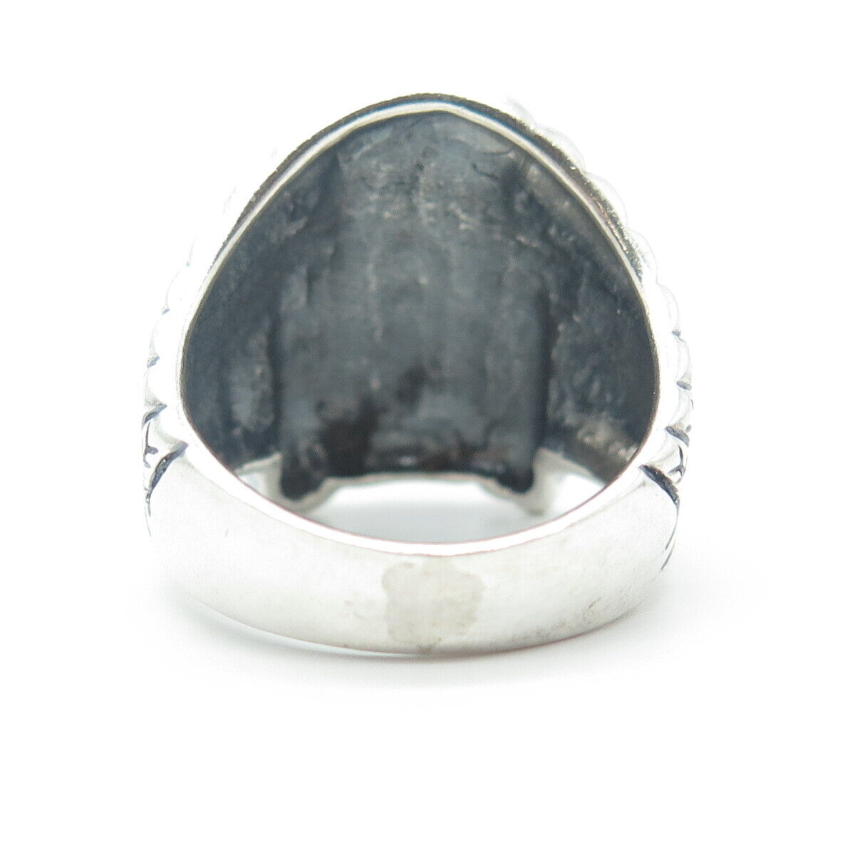 925 Sterling Silver Vintage Indian Chief Statement Tribal Ring Size 8.75