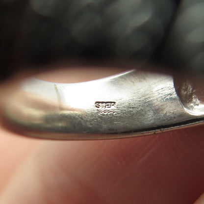 925 Sterling Silver Vintage Indian Chief Statement Tribal Ring Size 8.75