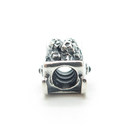 925 Sterling Silver Pandora Real Garnet Gem Santa's Sleigh Charm