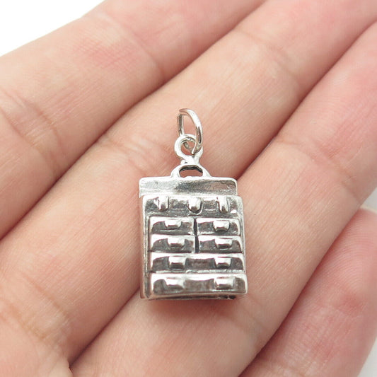 925 Sterling Silver Vintage Dresser / Commode / Drawer Charm Pendant