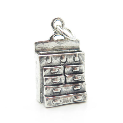 925 Sterling Silver Vintage Dresser / Commode / Drawer Charm Pendant