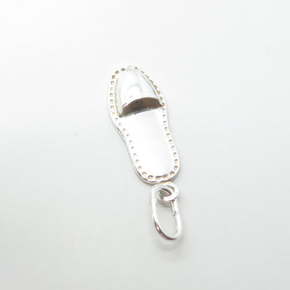 925 Sterling Silver Old Stock Italy Slipper 3D Charm Pendant