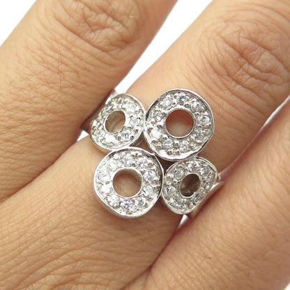 925 Sterling Silver Pave C Z Ring Size 7.25