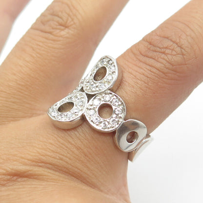 925 Sterling Silver Pave C Z Ring Size 7.25