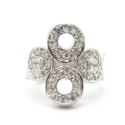 925 Sterling Silver Pave C Z Ring Size 7.25