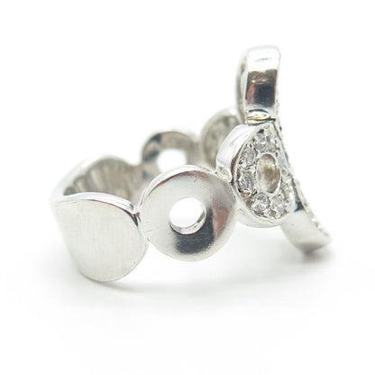 925 Sterling Silver Pave C Z Ring Size 7.25