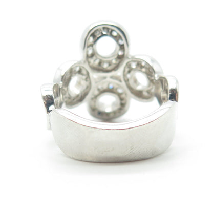 925 Sterling Silver Pave C Z Ring Size 7.25