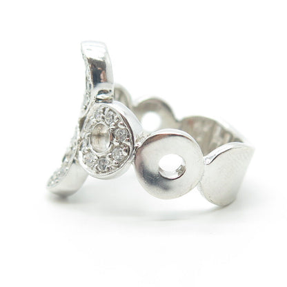 925 Sterling Silver Pave C Z Ring Size 7.25